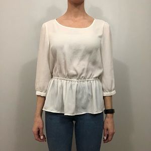 Forever 21 white/cream peplum blouse.